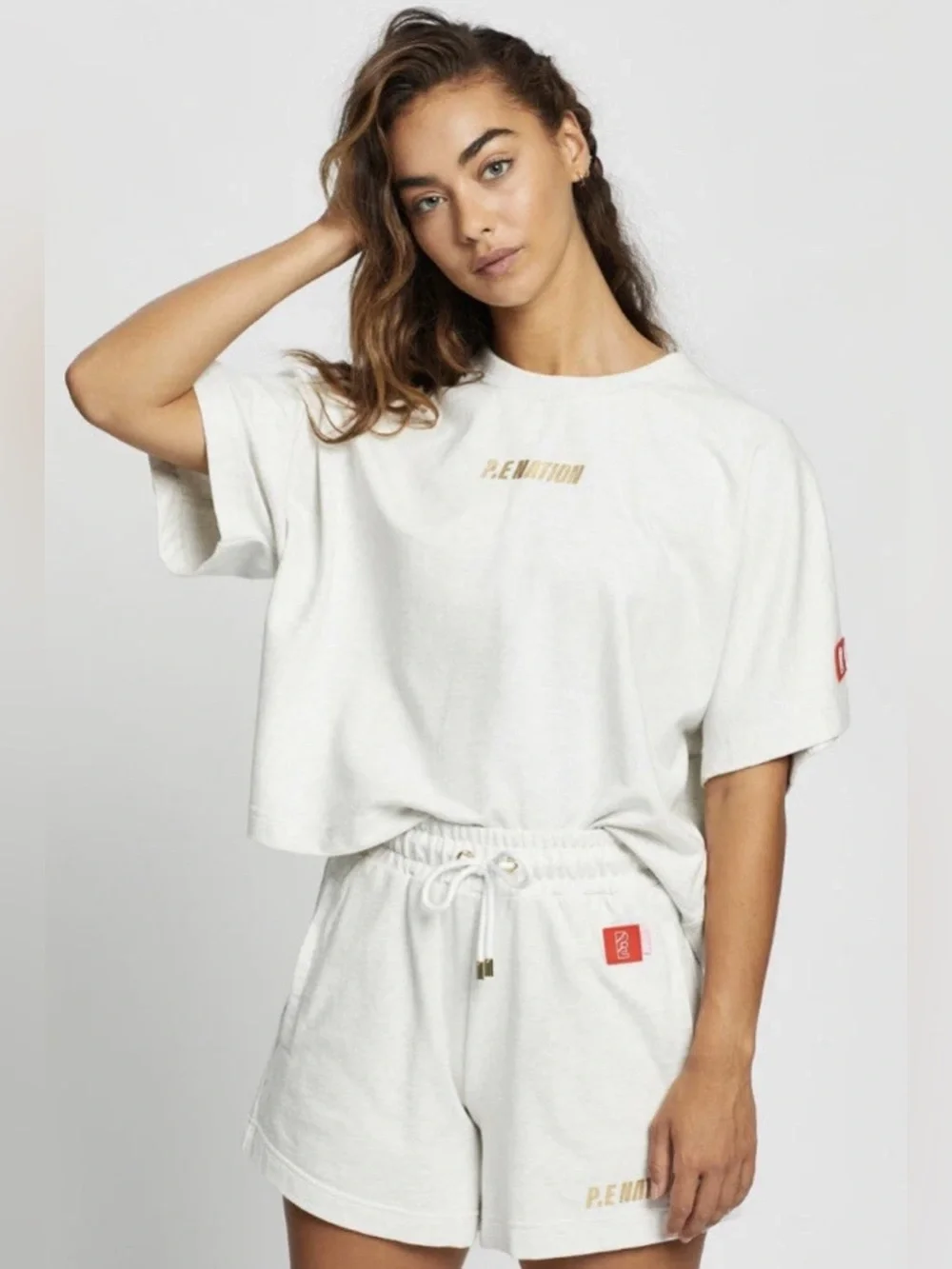 P.E Nation Sweeper Grey Marl Shorts